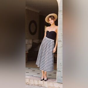 Anthropologie Maeve Plaid Circle Midi Skirt Size 12